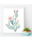 Sztuka nordycka drukuj pastelowy akwarela kaktus płótno obraz plakat botaniczny obrazy na ścianę do salonu Home Decor bez ramki