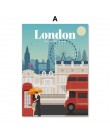 Londyn nowy jork paryż hiszpania mapa miasta obraz ścienny na płótnie Nordic plakaty i druki zdjęcia ścienny do salonu Home Deco