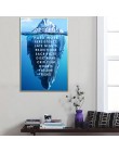Góra lodowa sukcesu plakat na płótnie krajobraz motywacyjny płótno Wall Art cytat skandynawski nadruk obraz ścienny do salonu no