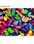 CHENISTORY bezramowe motyl ręcznie malowany obrazek według numerów nowoczesny obraz ścienny ręcznie malowany obraz olejny do wys
