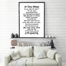 Przyjaciele cytaty TV plakat przyjaciele program telewizyjny w tym domu drukuj Funny cytat naklejka do sypialni Joey Tribbiani R