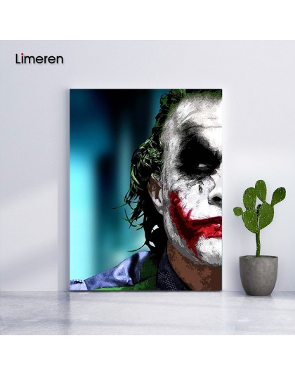 Joker modułowe zdjęcia kolorowanie według numerów na ścianie Unframed DIY obraz olejny według numerów na wyjątkowy prezent