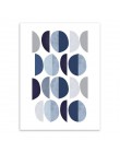 Abstrakcyjny niebieski kształt geometryczny sztuka nadruk w stylu vintage plakat minimalistyczny Hipster Wall Art Picture dekora