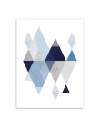 Abstrakcyjny niebieski kształt geometryczny sztuka nadruk w stylu vintage plakat minimalistyczny Hipster Wall Art Picture dekora