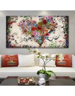 Abstrakcyjny obraz olejny na płótnie kolorowe kwiaty serca plakat na ścianę do salonu zdjęcia do dekoracji domu Cuadros
