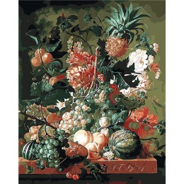 RUOPOTY ramka 60x75cm klasyczne kwiaty ręcznie malowany obrazek według numerów zestaw farba akrylowa według numerów obraz na płó