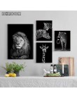 Nordic płótno artystyczny obraz Wall Art zwierząt płótno malarstwo lew Zebra zdjęcia ścienny plakaty z nadrukiem do salonu Home 