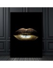 Płótno malarstwo nordyckie drukuje złote usta gradientowe seksowne plakaty do wystroju wnętrz grafika ścienna nowoczesna sypialn