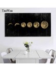TAAWAA Big Size zaćmienie księżyca obraz na ścianę minimalistyczny plakat na płótnie wszechświat długi baner artystyczny obraz H