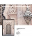 Allah na ścianę dla muzułmanów Art plakat na płótnie marokański łuk różowe drzwi nadruk muzułmański nordycki dekoracyjny obraz m