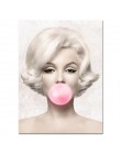 Słynna gwiazda plakaty i druki audrey hepburn Marilyn Monroe guma balonowa plakat artystyczny nowoczesny artystyczny obraz ścien
