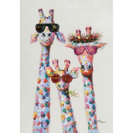 MUTU Art kolorowy olej zwierząt żyrafa rodzina w okularach malarstwo na płótnie obraz wydruki na płótnie wall Art do sypialni