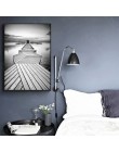 Nordic styl reprodukcje Wall Art czarny i biały drzewo plakat minimalistyczny most malarstwo na płótnie modułowa krajobraz zdjęc