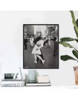 Vintage art czarno-biała ramka na zdjęcia zwycięstwo pocałunek plakat nowy jork obraz na płótnie drukuj dekoracja ścienna do dom