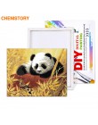 CHENISTORY Frame chińska Panda ręcznie malowany obrazek według numerów Modern Home Wall Art obraz kolorowanie według numerów do 
