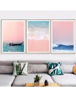 Obraz na płótnie statek na plaży morze Wall Art Nordic plakaty i druki ananasowe obrazy do dekoracji mieszkania do salonu