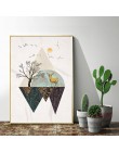 Minimalistyczny geometryczne Nordic styl abstrakcyjne plakat artystyczny krajobraz obraz na płótnie Modern Home dekoracje ścienn