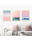 Obraz na płótnie statek na plaży morze Wall Art Nordic plakaty i druki ananasowe obrazy do dekoracji mieszkania do salonu