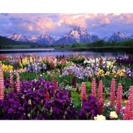 CHENISTORY rama obraz DIY według numerów zestaw kwiat krajobraz nowoczesne ścienne obraz kolorowanie według numerów na wystrój d