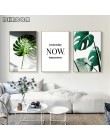 DHROOM Nordic płótno malarstwo nowoczesne wydruki liść rośliny sztuka plakaty z nadrukami zielone artystyczne zdjęcia na ścianę 