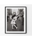 Vintage art czarno-biała ramka na zdjęcia zwycięstwo pocałunek plakat nowy jork obraz na płótnie drukuj dekoracja ścienna do dom