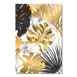Styl skandynawski plakat marmur złoty liść sztuka roślina malarstwo abstrakcyjne salon zdjęcia do dekoracji dekoracja nordycka
