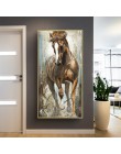 GoldLife nowoczesny koń płótno malarstwo zwierzęta wall art Pop plakat malarstwo duży rozmiar płótno malarstwo do salonu bez ram