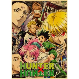 Hunter x Hunter plakat popularne klasyczne japońskie anime Home Decor plakat retro drukuje papier pakowy Wall Art wystrój pokoju