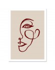 , Minimalistyczne abstrakcyjne linii twarzy plakat wydruki na płótnie obrazy olejne dla pokoju gościnnego Wall Art dekoracyjne o
