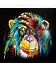 Akwarela myślenie małpa ściana płótno artystyczne drukuje abstrakcyjne zwierzęta Pop płótno artystyczne obrazy obrazy dekoracyjn