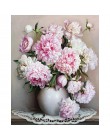 Bezramowa Europa Różowy Biały Kwiat zrób to sam Malowanie numerami Unikalny prezent Akrylowa farba według numerów Ręcznie malowa