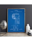Papier toaletowy Patent Vinatge plakat łazienka ścienne wydruki artystyczne, rolka papieru toaletowego Blueprint płótno malarstw