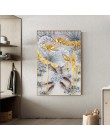 Abstrakcyjne złoto lotosu ryby obraz na płótnie nowoczesny plakat Art Cuadros nowy chiński styl obrazy dekoracyjne na ścianę do 
