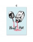 Cartoon Nail polski cytaty obraz ścienny na płótnie Nordic plakaty i druki pop art zdjęcia na ścianę salonu dla dziewczynki deko