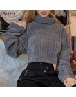 Nibber jesień czysty Harajuku sweter z golfem kobiet 2019 jesień zima moda retro rozrywka krótkie bluzki mujer Slim luźny sweter