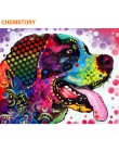 CHENISTORY bezramowe zwierzęta ręcznie malowany obrazek według numerów kolorowa farba akrylowa na płótnie unikalny prezent do de