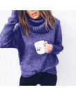 2019 jesień zima kobiety dzianinowy z golfem sweter na co dzień miękkie polo neck Jumper moda Slim Femme elastyczność swetry