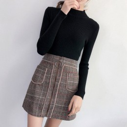 2020 jesienno-zimowa damska swetry sweter z dzianiny koreański elastyczność sweter w stylu casual Fashion Slim golf ciepłe swetr