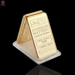 UK 1 uncja Troy Fine Gold 9999 kolekcje moneta Johnson Matthey Assayers & Refiners replika złota złota tabliczka prezenty