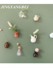 Mini ceramika wazon lodówka magnes DIY waza porcelanowa magnes na lodówkę wiadomość naklejka kwiaty zielona roślina na prezent k