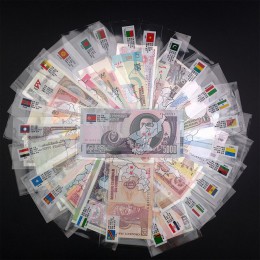 52 szt. Notatki z 28 krajów UNC prawdziwe oryginalne banknoty zestaw (wygasł, nieużywany) z czerwona koperta World Note prezenty