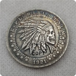 US Hobo 1921 dolar morgana czaszka zombie szkielet kreatywna moneta prasowana kopia monety