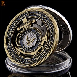 Us navy emblemat rdzeń wartość brązowy Hollow wojskowy wyzwanie Medal zaangażowanie moneta