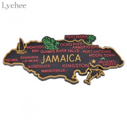 Lychee 1pc jamajka mapa lodówka magnes Cartoon naklejka na lodówkę DIY Handmade Home Decoration