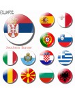 Serbia flaga narodowa 30 MM szklany magnes na lodówkę europa południowa bułgaria włochy hiszpania portugalia andora rumunia nakl