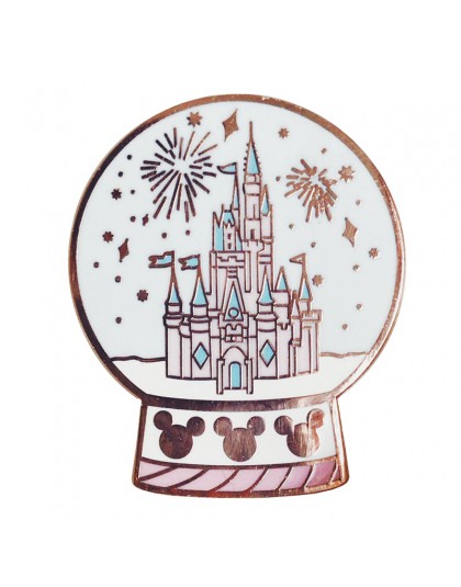 Magiczny zamek śnieżny glob pin pastelowy kryształowej kuli broszka szczęśliwy prezent bożonarodzeniowy dla dzieci