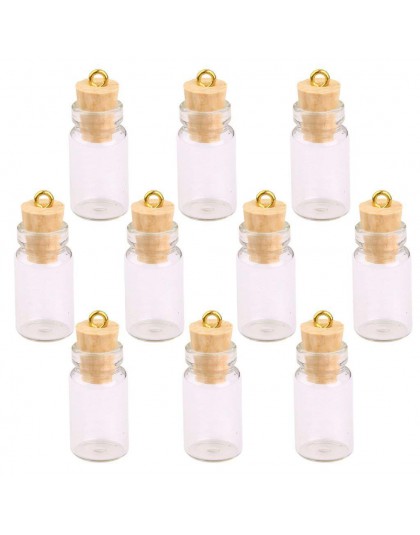 10 Pcs miniaturowe szklane butelki małe fiolek korka miniaturowe przezroczyste szklane słoiki wielu wykorzystanie korka korek ch