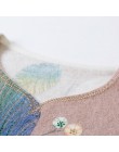 YISU sweter kobiet 2019 jesień zima moda nowy liść drukowane sweter z długim rękawem luźne Swetry z dzianiny pullover kobiety