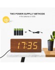JINSUN zegary cyfrowe LED drewniane Despertador nowoczesny kwadratowy kolorowy budzik z czujnikiem temperatury sterowania głosem