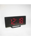 Cyfrowy budzik lustrzany zegar led wielofunkcyjne wyświetlanie czasu drzemki noc LCD światło stół do komputera budzik kabel USB